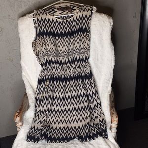 Navy and cream dress